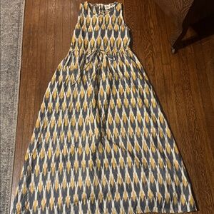 NWT, Mata Traders , Navy and Yellow PatternedD Dress